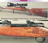 WINCHESTER 338 WIN. MAG POST-64 MODEL 70 COM[LETE CUSTOM- TERRY THEIS ENGRAVED- ACCURATE INNOVATIONS STOCK- KRIEGER Bbl. INSTALLED by RANDY FITE - 1 of 6