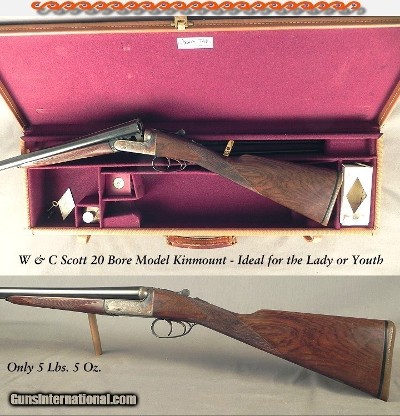 W & C SCOTT 20 BORE MODEL KINMOUNT- IDEAL for the LADY or YOUTH with a 13 1/8
