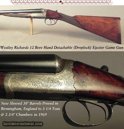 WESTLEY RICHARDS DROPLOCK 12- NEW 30