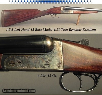 AYA LEFT HAND 12 BORE BOXLOCK EJECTOR MODEL No. 4/53 - OVERALL 98% - MADE in 2006 - 28