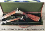 MERKEL 1957 MOD 203E SIDELOCK 16 BORE - EXTRA Bbl. 16 over 7x57R - FACTORY CLAW MOUNTS & ZEISS 1.5x6 - 14 5/8