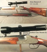 MERKEL 1957 MOD 203E SIDELOCK 16 BORE - EXTRA Bbl. 16 over 7x57R - FACTORY CLAW MOUNTS & ZEISS 1.5x6 - 14 5/8