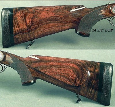 HEYM 375 H&H SIDELOCK MODEL 88 B DELUXE with GOLD INLAYS - LIKE BUYING it NEW - UPGRADE WOOD - 100% HAND CUT ENGRAVING by MASTER HENDRIK FRUEHAUF-SOLD - Image 5 of 7