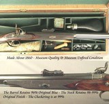 JAMES ASTON: UNBELEIVABLE UNFIRED 1860 CALIBER 58 BRITISH PERCUSSION ENFIELD SPORTING MUSKET in ORIGINAL OAK CASE - OVERALL 97% ORIG. COND. - 2 of 11