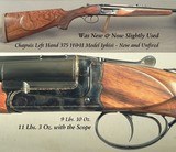 CHAPUIS LEFT HAND 375 H&H - MODEL IPHISI CLASSIC - VERY NICE WOOD - CASE COLORED FRAME - PIVOT MOUNTS - TRIJICON 1-6x24 SCOPE - 25 5/8