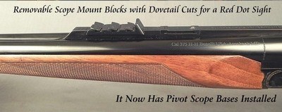 CHAPUIS LEFT HAND 375 H&H - MODEL IPHISI CLASSIC - VERY NICE WOOD - CASE COLORED FRAME - PIVOT MOUNTS - TRIJICON 1-6x24 SCOPE - 25 5/8