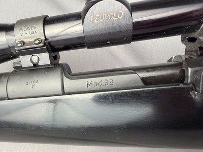 Mauser Model 98 Custom Rifle in 375 Ruger Bore Like New Crisp Trigger Great Hunting Gun Includes Scope - Image 9 of 14