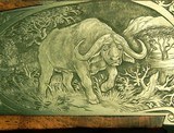 HEYM 470 N.E. SIDELOCK MODEL 88 B DELUXE with GAME SCENES - LIKE BUYING it NEW - UPGRADED WOOD - 90% HAND CUT ENGR with AN ELEPHANT TOP LEVER - SOLD - Image 6 of 9