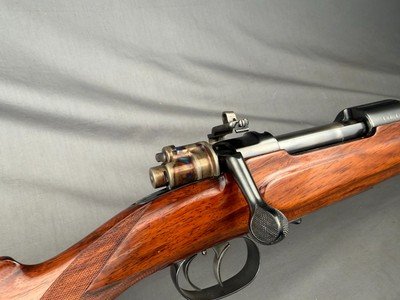 J.P. Sauer Commercial Mauser Action - 300 Win Mag - Octagon to Round - Integral Full Rib - Double Set Trigger - Was a 30-06 & Re-chambered - Image 4 of 9
