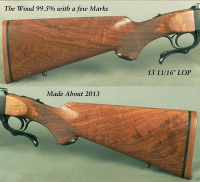 RUGER #1-RSI 7x57mm INTERNATIONAL - UNFIRED - THE OVERALL BLUE IS 100% - THE WOOD is 99.5% with a COUPLE OF MINOR MARKS - FULL LENGTH MANNLICHER STYLE - Image 3 of 4