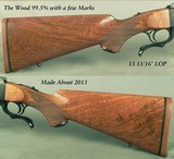 RUGER #1-RSI 7x57mm INTERNATIONAL - UNFIRED - THE OVERALL BLUE IS 100% - THE WOOD is 99.5% with a COUPLE OF MINOR MARKS - FULL LENGTH MANNLICHER STYLE - Image 3 of 4