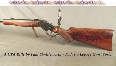 CPA RIFLE by PAUL SHUTTLEWORTH - REPLICATE STEVENS 44 1/2 SINGLE SHOT w/ 3 Bbls. - SILHOULETTE MODEL - DELUXE WOOD - .45-90 & .40-65 Win. & 22 LR