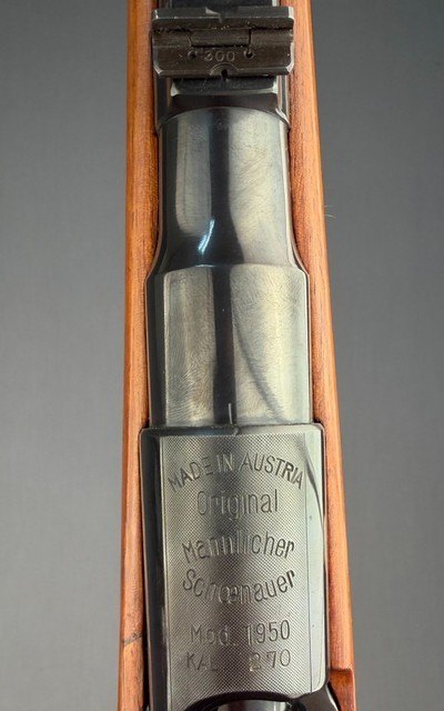 MANNLICHER SCHOENAUER 270 WIN - MODEL 1950 CARBINE- MADE in 1951- VERY NICE FULL LENGTH STOCK- SINGLE TRIGGER- NICE! - Image 7 of 14