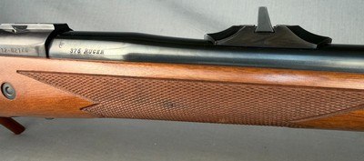 Ruger M77 Hawkeye Hunter LEFT HAND Threaded in 375 Ruger  LIKE NEW 100% WOOD 100% Checkering 100% Blue - Image 10 of 12