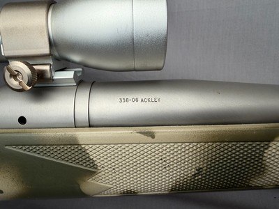 E.R. SHAW - MK-VII -SAVAGE ACTION - LEFT HAND - 338-06 ACKLEY - CUSTOM RIFLE - FLUTED BARREL - PENTAX 4-8x SCOPE - CRISP TRIGGER - Image 5 of 11
