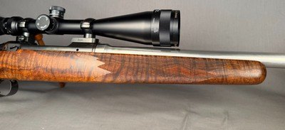 Savage Action Custom Rifle Left Hand in 22-250 REMINGTON 22In Barrel Beautiful Wood BSA Platinum Scope 6-24x - Image 9 of 12