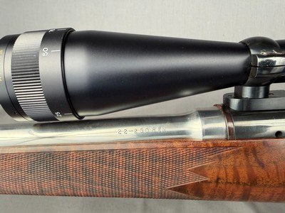 Savage Action Custom Rifle Left Hand in 22-250 REMINGTON 22In Barrel Beautiful Wood BSA Platinum Scope 6-24x - Image 3 of 12