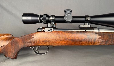 Savage Action Custom Rifle Left Hand in 22-250 REMINGTON 22In Barrel Beautiful Wood BSA Platinum Scope 6-24x - Image 10 of 12