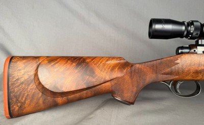 Savage Action Custom Rifle Left Hand in 22-250 REMINGTON 22In Barrel Beautiful Wood BSA Platinum Scope 6-24x - Image 9 of 12