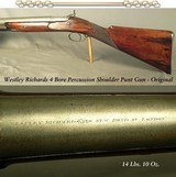 WESTLEY RICHARDS 4 BORE PERCUSSION SHOULDER WATERFOWLER PUNT GUN - 14 Lbs. 10 Oz. - 42