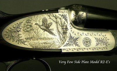 F.LLI RIZZINI 20 BORE MODEL R2-E - SUPERB WOOD & ENGRAVING - UNUSUAL SIDE PLATES - BRILEY CHOKES - SINGLE TRIGGER - OVERALL a 95% PIECE - CASED - Image 4 of 9