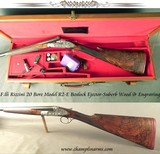 F.LLI RIZZINI 20 BORE MODEL R2-E - SUPERB WOOD & ENGRAVING - UNUSUAL SIDE PLATES - BRILEY CHOKES - SINGLE TRIGGER - OVERALL a 95% PIECE - CASED - Image 1 of 9