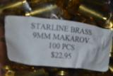 STARLINE NEW 9MM MAKAROV BRASS - 1 of 1