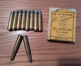 Collectible Norma 7.9X57mm (8X57J) 0.318 inch 2 NOS cartridges and 8 Once-fired cases in Box