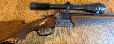 HEYM 55 7X57R/12gauge 1952 Engraved Combination Gun with Factory Mounted Variable Scope - Image 5 of 7