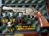 SMITH WESSON MODEL 57 NO DASH MINT NICKEL .41 MAGNUM - 1 of 7