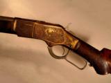 1873 Winchester Factory Engraved .44-40 Deluxe Rifle - Ulrich $10 Engraved Bison Gold & Nickel 1 of 1000 Inscribed Pistol Grip 4X Wood - 5 of 15