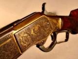 1873 Winchester Factory Engraved .44-40 Deluxe Rifle - Ulrich $10 Engraved Bison Gold & Nickel 1 of 1000 Inscribed Pistol Grip 4X Wood - 6 of 15