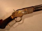 1873 Winchester Factory Engraved .44-40 Deluxe Rifle - Ulrich $10 Engraved Bison Gold & Nickel 1 of 1000 Inscribed Pistol Grip 4X Wood - 1 of 15