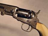 1849 Colt Pocket Pistol Factory Engraved Gustave Young Ivory Grips Nickel Percussion Revolver 1856 - 3 of 15