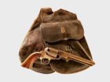 Civil War Manhattan Navy Revolver 6 1/2" Bbl RARE Messenger Pommel Holster Bags - 1 of 15