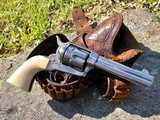 1873 Colt Single Action Army Revolver .45 1890 Nickel Ivory 4 3/4