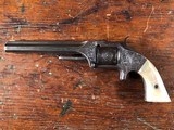 Smith & Wesson No. 2 Old Model Army Nimschke Engraved Silver Inlaid Pearl Civil War Era - 4 of 15