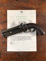 William Greener London 1840's Over/Under Double Barrel Howdah Pistol .56 Cal W.W. Greener Letter RARE - 1 of 15