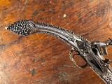 1795 Balkan Miquelet Flintlock Rat Tail Sash Pistol Massive Ornate Relief Carved & Engraved Silver Stock - 10 of 15