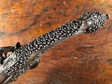 1795 Balkan Miquelet Flintlock Rat Tail Sash Pistol Massive Ornate Relief Carved & Engraved Silver Stock - 7 of 15