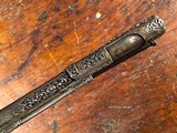 1795 Balkan Miquelet Flintlock Rat Tail Sash Pistol Massive Ornate Relief Carved & Engraved Silver Stock - 5 of 15
