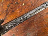 1795 Balkan Miquelet Flintlock Rat Tail Sash Pistol Massive Ornate Relief Carved & Engraved Silver Stock - 3 of 15