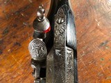 Large Chief's Grade North African/Mediterranean 4 Gauge Flintlock Blunderbuss Bone & Silver Inlay Ebony Stock - 6 of 15
