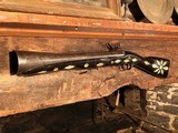 Large Chief's Grade North African/Mediterranean 4 Gauge Flintlock Blunderbuss Bone & Silver Inlay Ebony Stock - 15 of 15