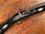 Large Chief's Grade North African/Mediterranean 4 Gauge Flintlock Blunderbuss Bone & Silver Inlay Ebony Stock - 1 of 15