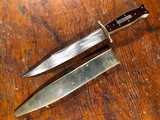 1830's Silver Mounted "Arkansas Knife" English Dog Bone Clip Point Bowie Knife Silver Sheath Rosewood *RARE* - 2 of 11
