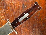 1830's Silver Mounted "Arkansas Knife" English Dog Bone Clip Point Bowie Knife Silver Sheath Rosewood *RARE* - 10 of 11