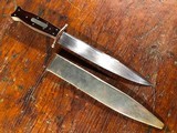 1830's Silver Mounted "Arkansas Knife" English Dog Bone Clip Point Bowie Knife Silver Sheath Rosewood *RARE* - 1 of 11