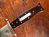 1830's Silver Mounted "Arkansas Knife" English Dog Bone Clip Point Bowie Knife Silver Sheath Rosewood *RARE* - 7 of 11