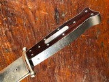 1830's Silver Mounted "Arkansas Knife" English Dog Bone Clip Point Bowie Knife Silver Sheath Rosewood *RARE* - 8 of 11